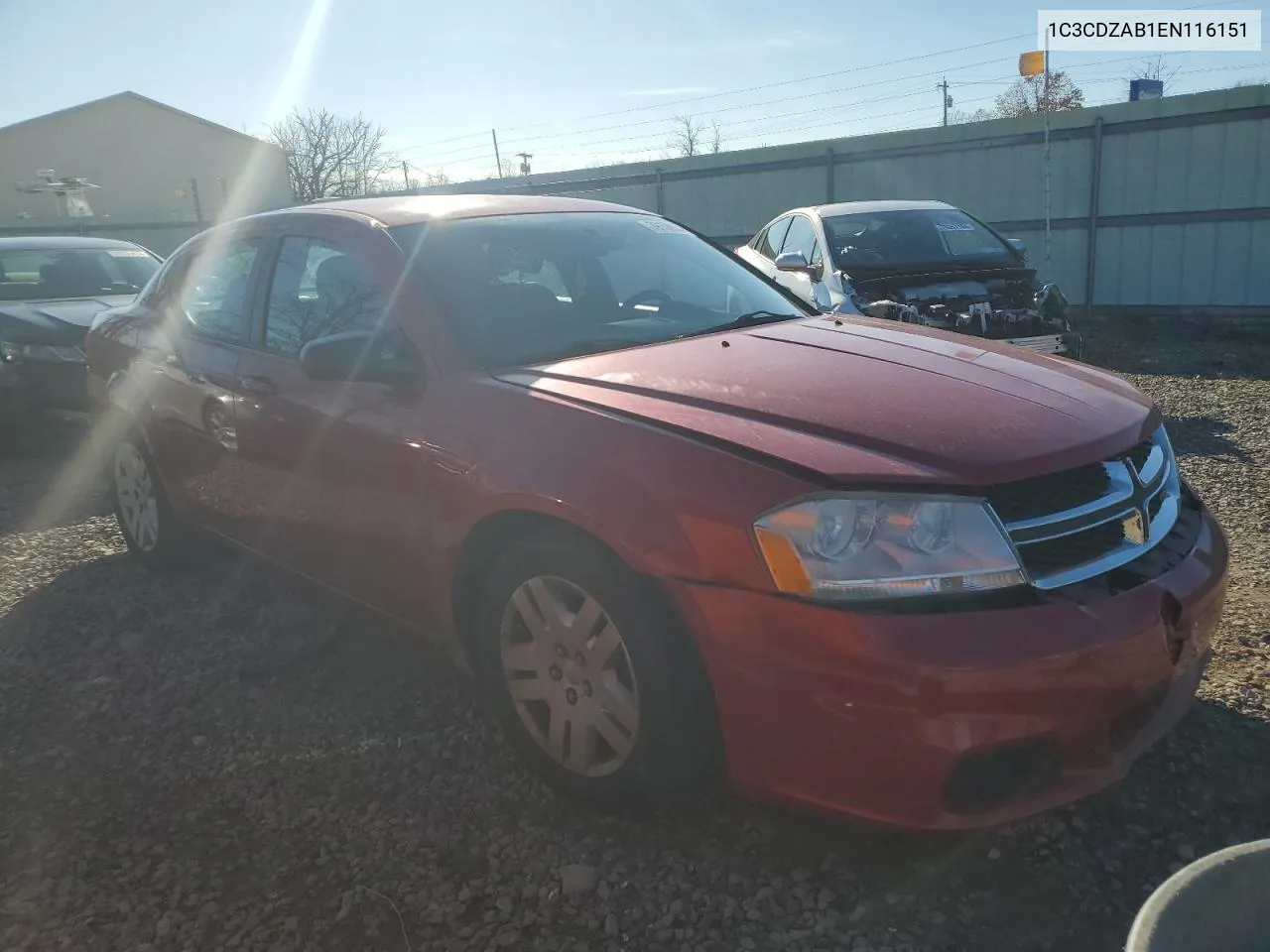 2014 Dodge Avenger Se VIN: 1C3CDZAB1EN116151 Lot: 79156934