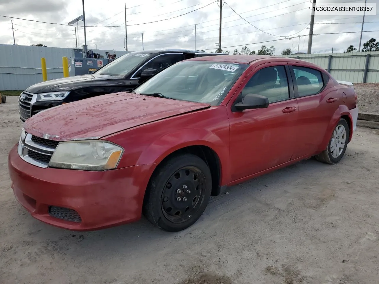 2014 Dodge Avenger Se VIN: 1C3CDZAB3EN108357 Lot: 79548064