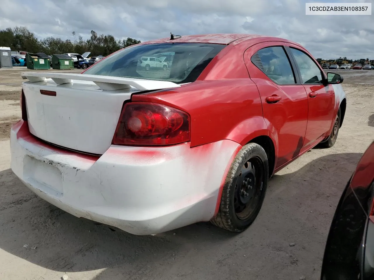 2014 Dodge Avenger Se VIN: 1C3CDZAB3EN108357 Lot: 79548064