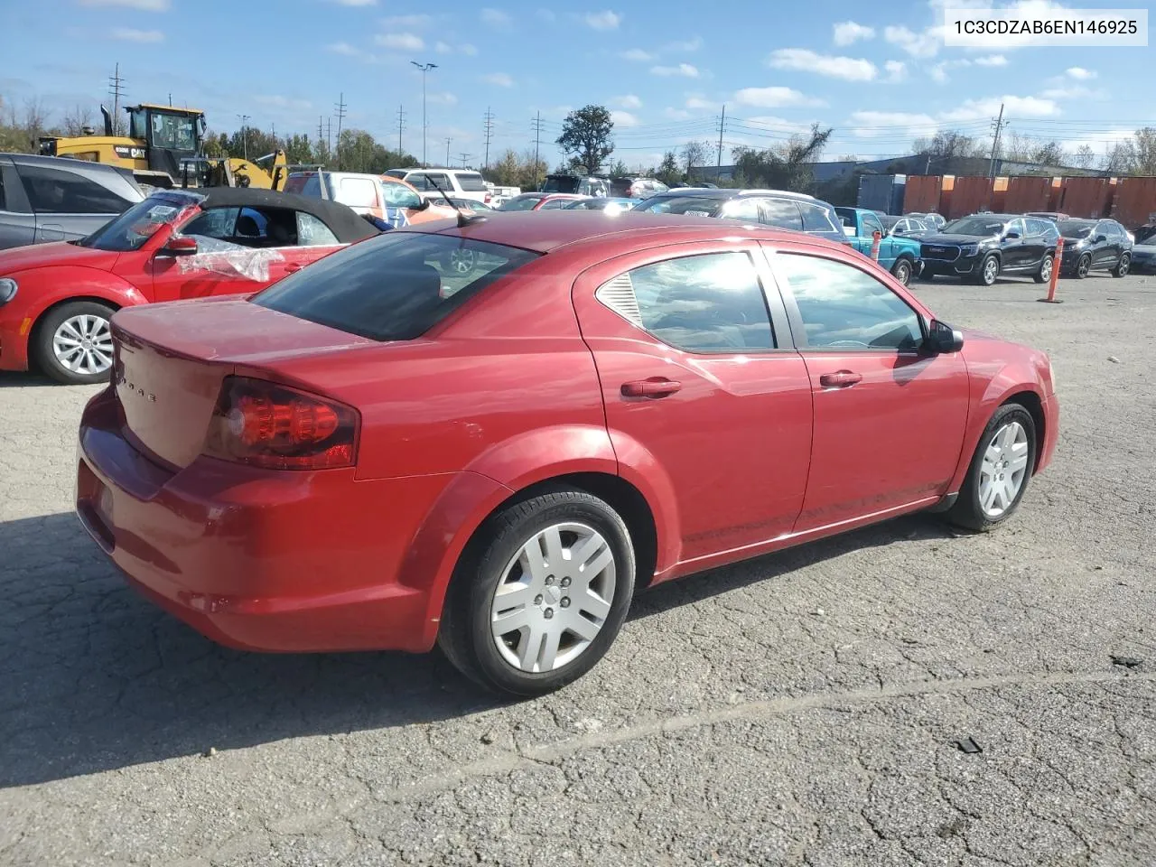 2014 Dodge Avenger Se VIN: 1C3CDZAB6EN146925 Lot: 79765634