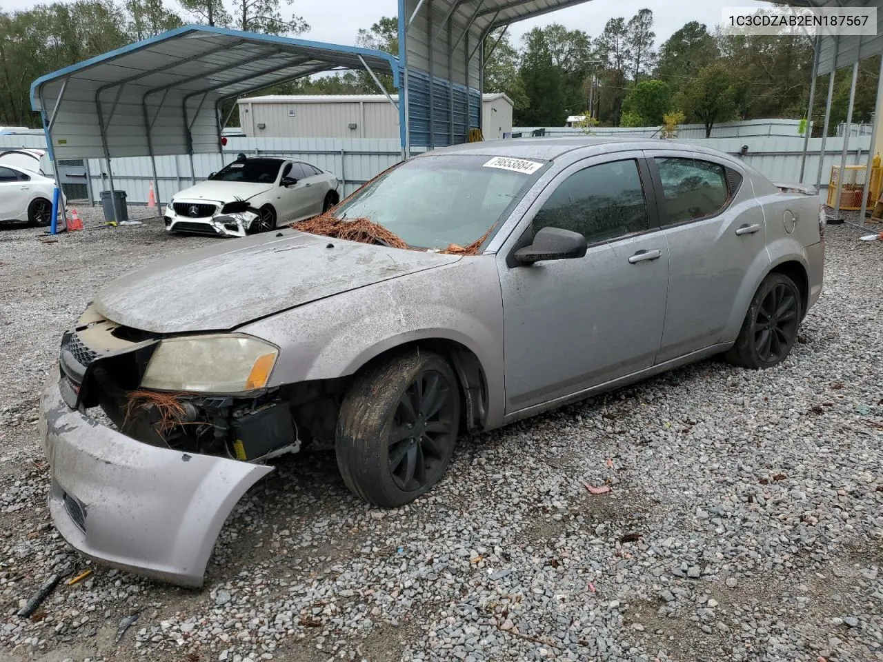 2014 Dodge Avenger Se VIN: 1C3CDZAB2EN187567 Lot: 79853884