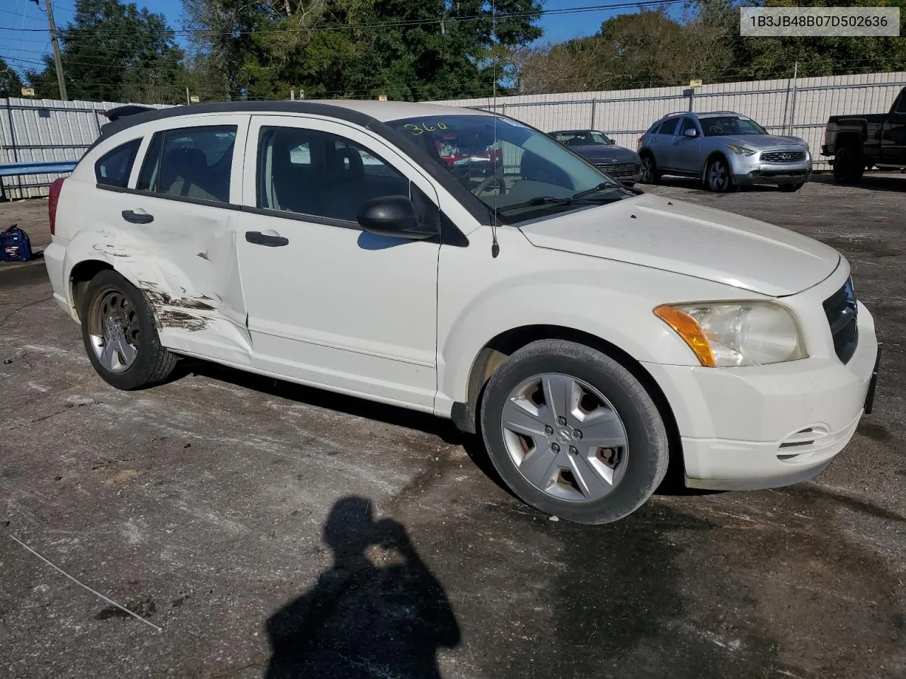 2007 Dodge Caliber Sxt VIN: 1B3JB48B07D502636 Lot: 76928234