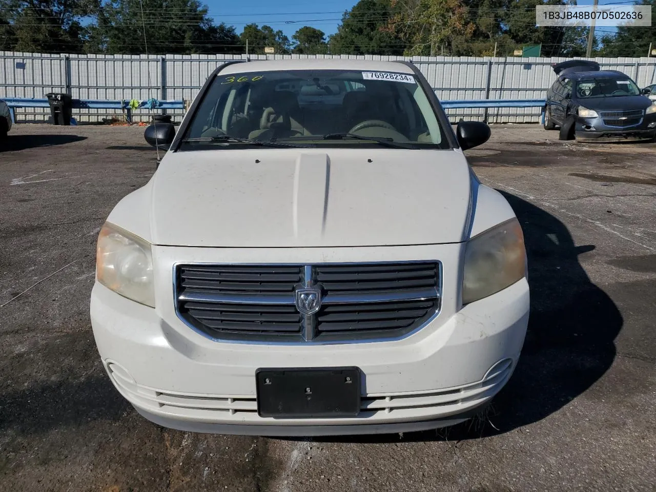 2007 Dodge Caliber Sxt VIN: 1B3JB48B07D502636 Lot: 76928234