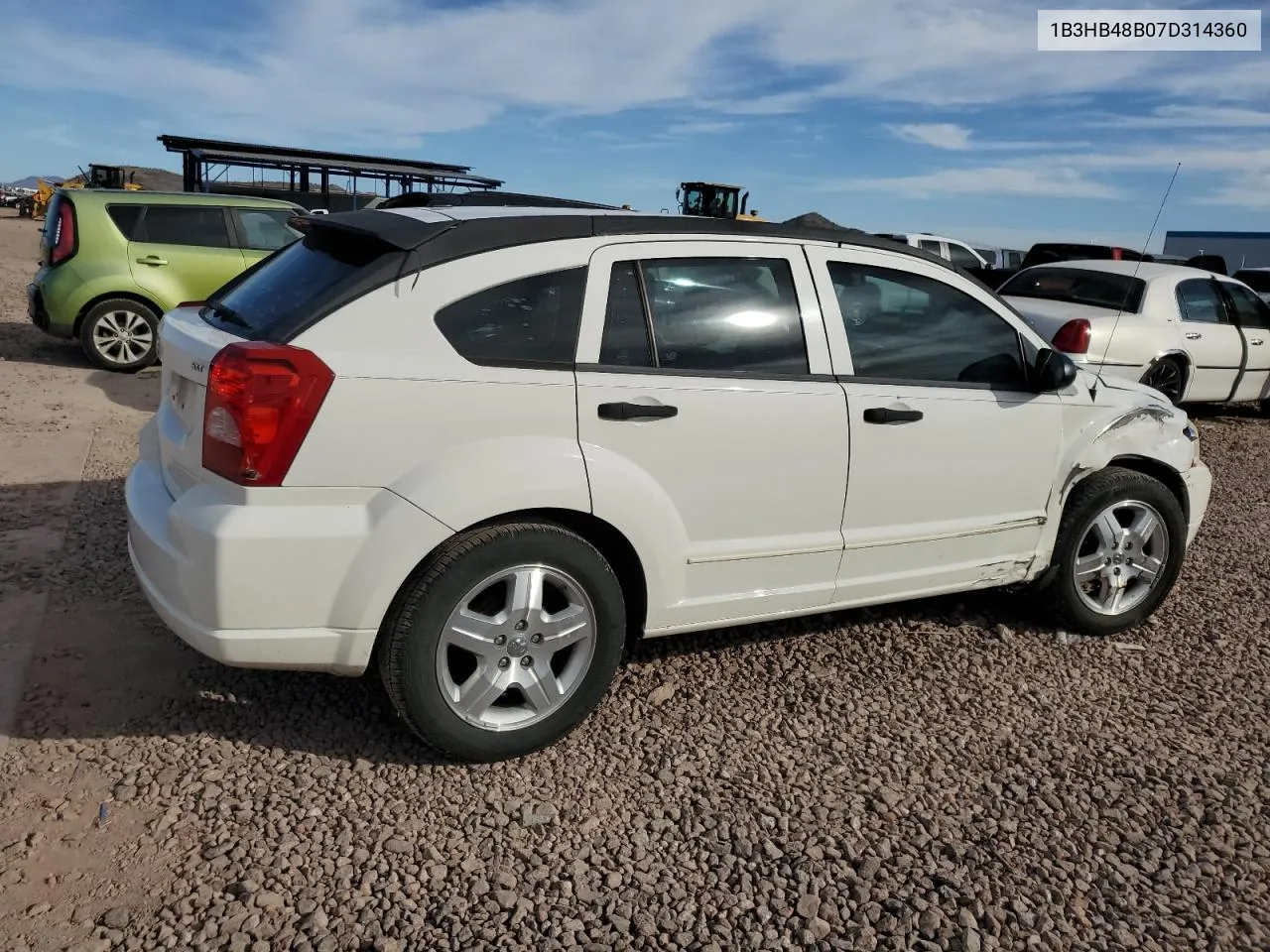 2007 Dodge Caliber Sxt VIN: 1B3HB48B07D314360 Lot: 78735864