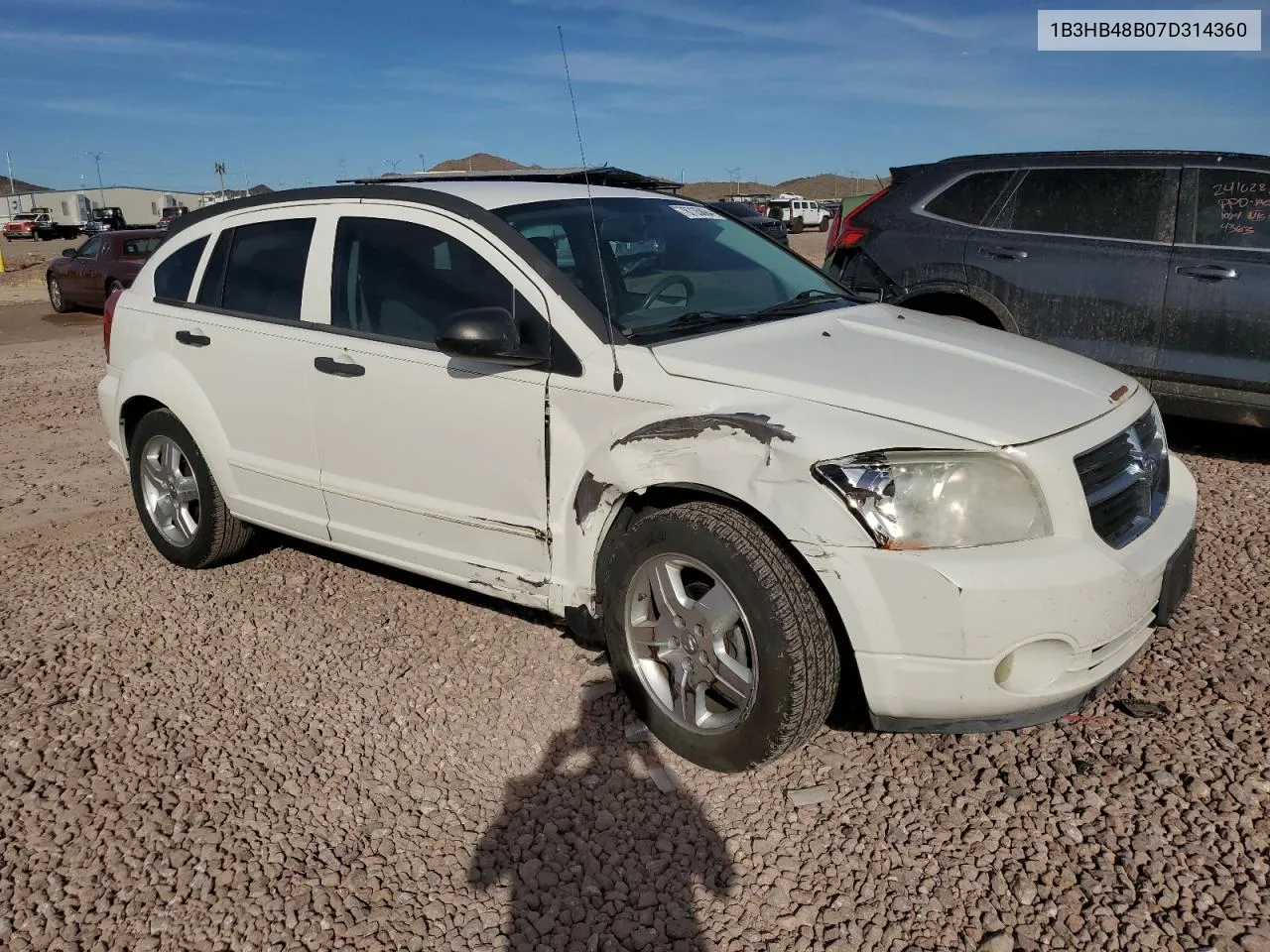 2007 Dodge Caliber Sxt VIN: 1B3HB48B07D314360 Lot: 78735864