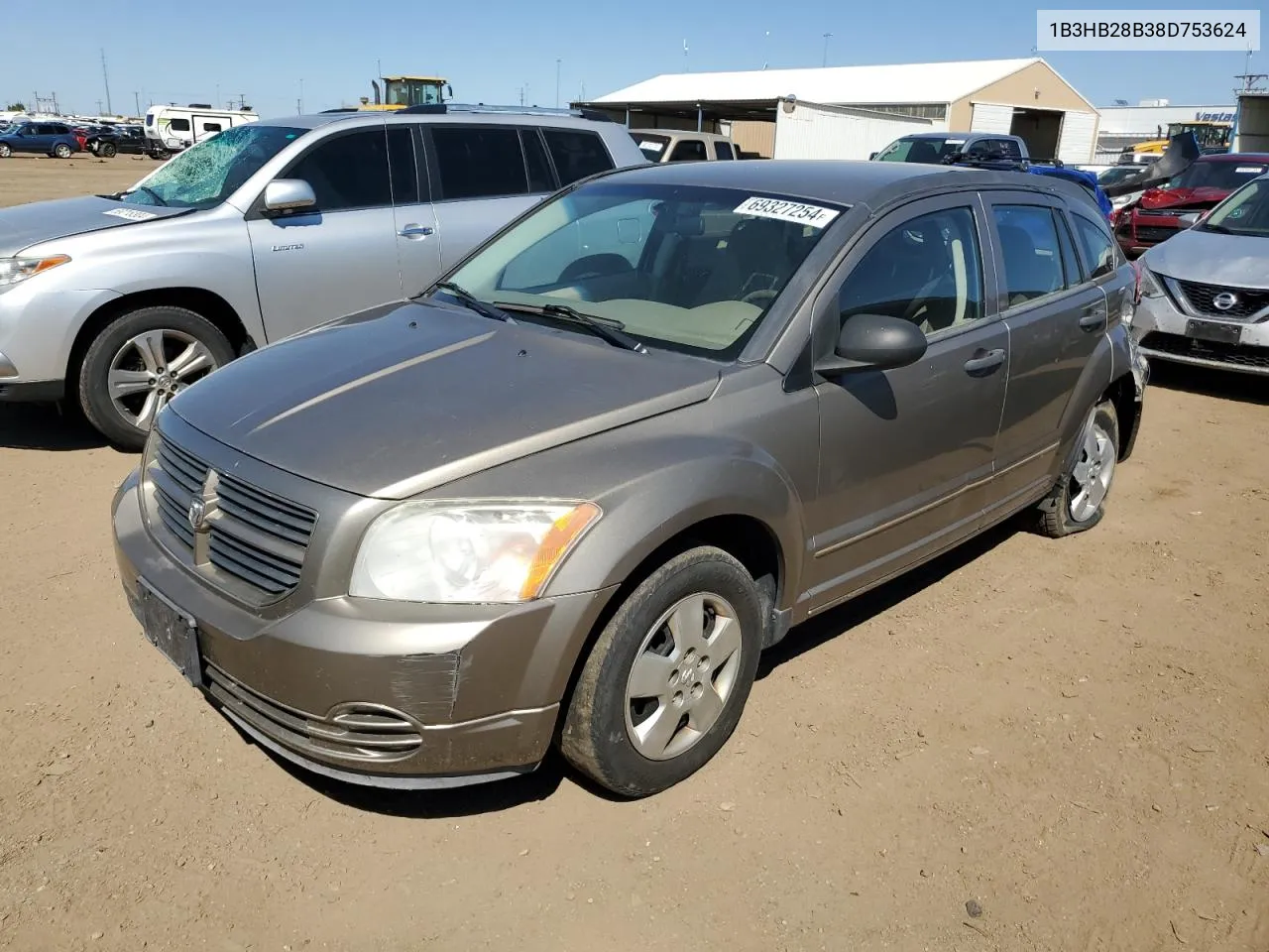 2008 Dodge Caliber VIN: 1B3HB28B38D753624 Lot: 69327254