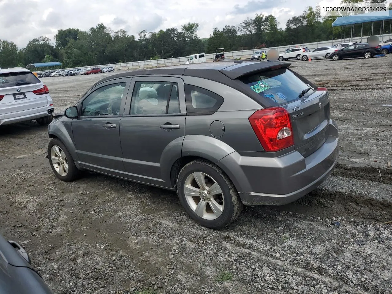 2012 Dodge Caliber Sxt VIN: 1C3CDWDA6CD534029 Lot: 67329104