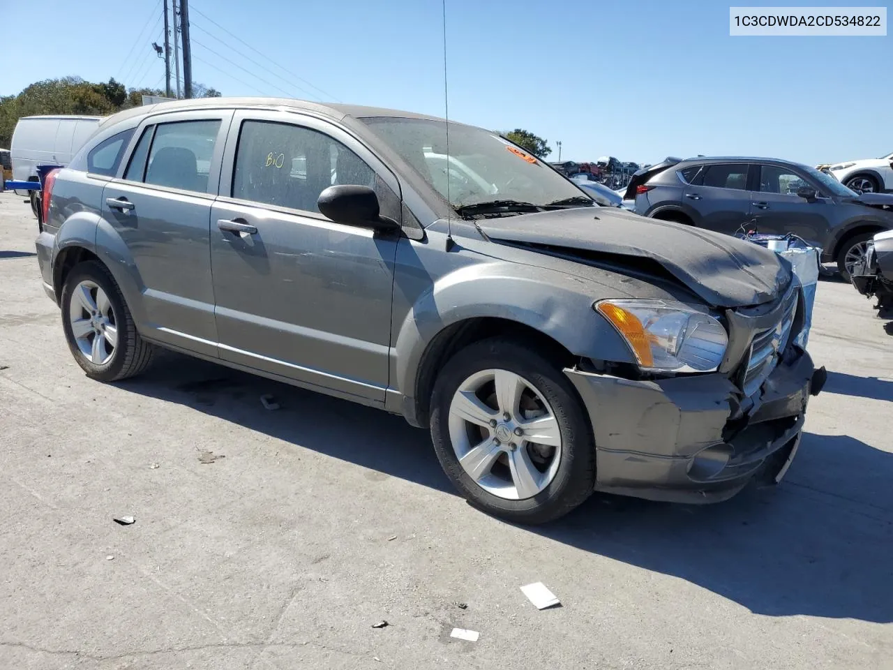 2012 Dodge Caliber Sxt VIN: 1C3CDWDA2CD534822 Lot: 75862934