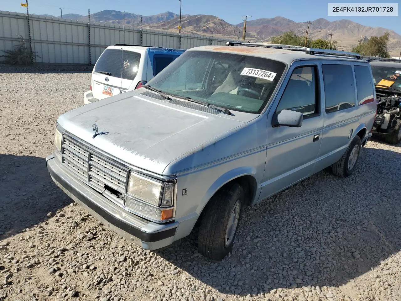 1988 Dodge Caravan Se VIN: 2B4FK4132JR701728 Lot: 73137264