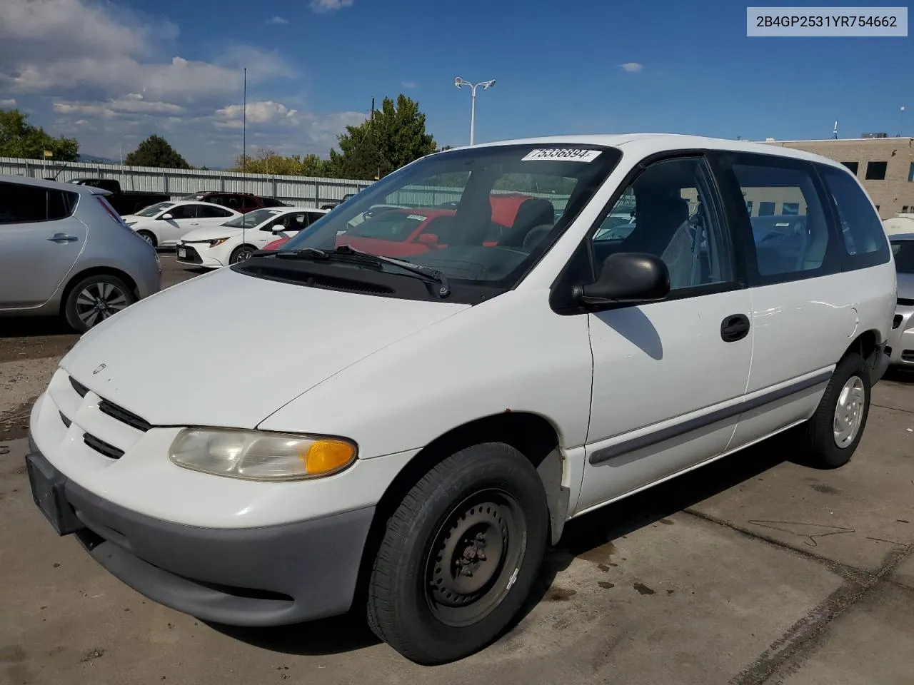 2000 Dodge Caravan VIN: 2B4GP2531YR754662 Lot: 75336894