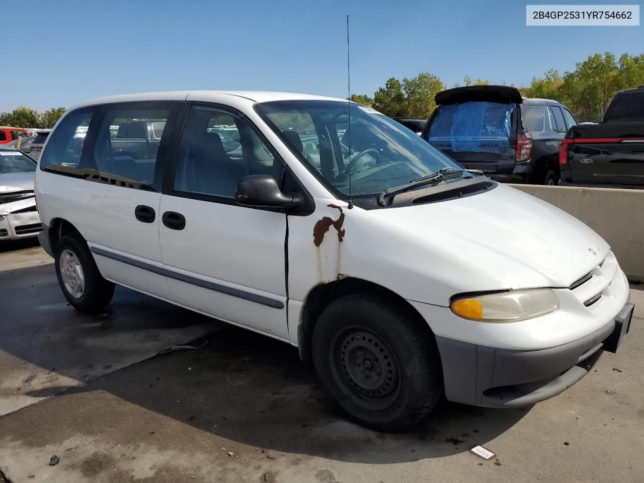 2000 Dodge Caravan VIN: 2B4GP2531YR754662 Lot: 75336894