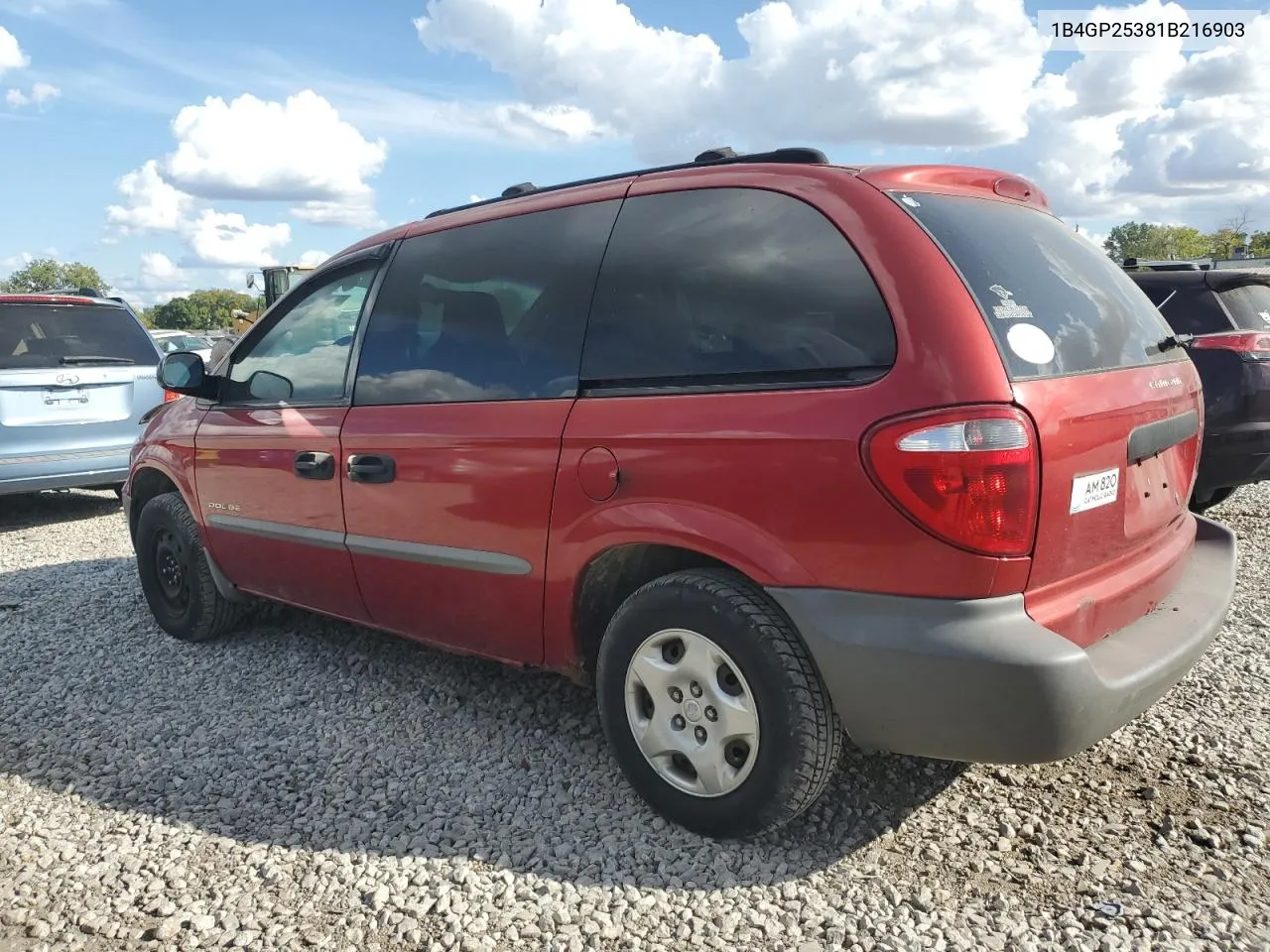 2001 Dodge Caravan Se VIN: 1B4GP25381B216903 Lot: 72074804