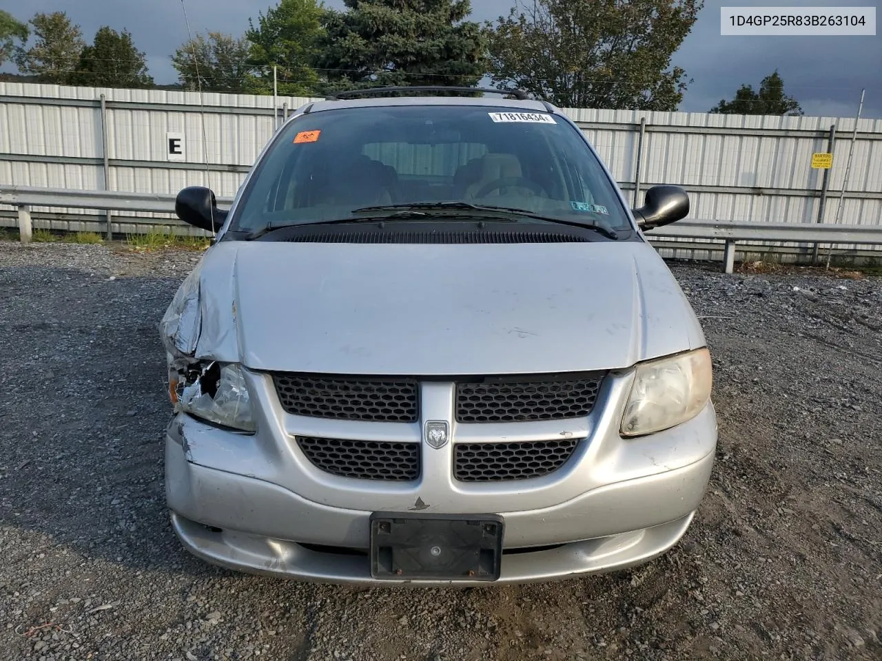 2003 Dodge Caravan Se VIN: 1D4GP25R83B263104 Lot: 71816434