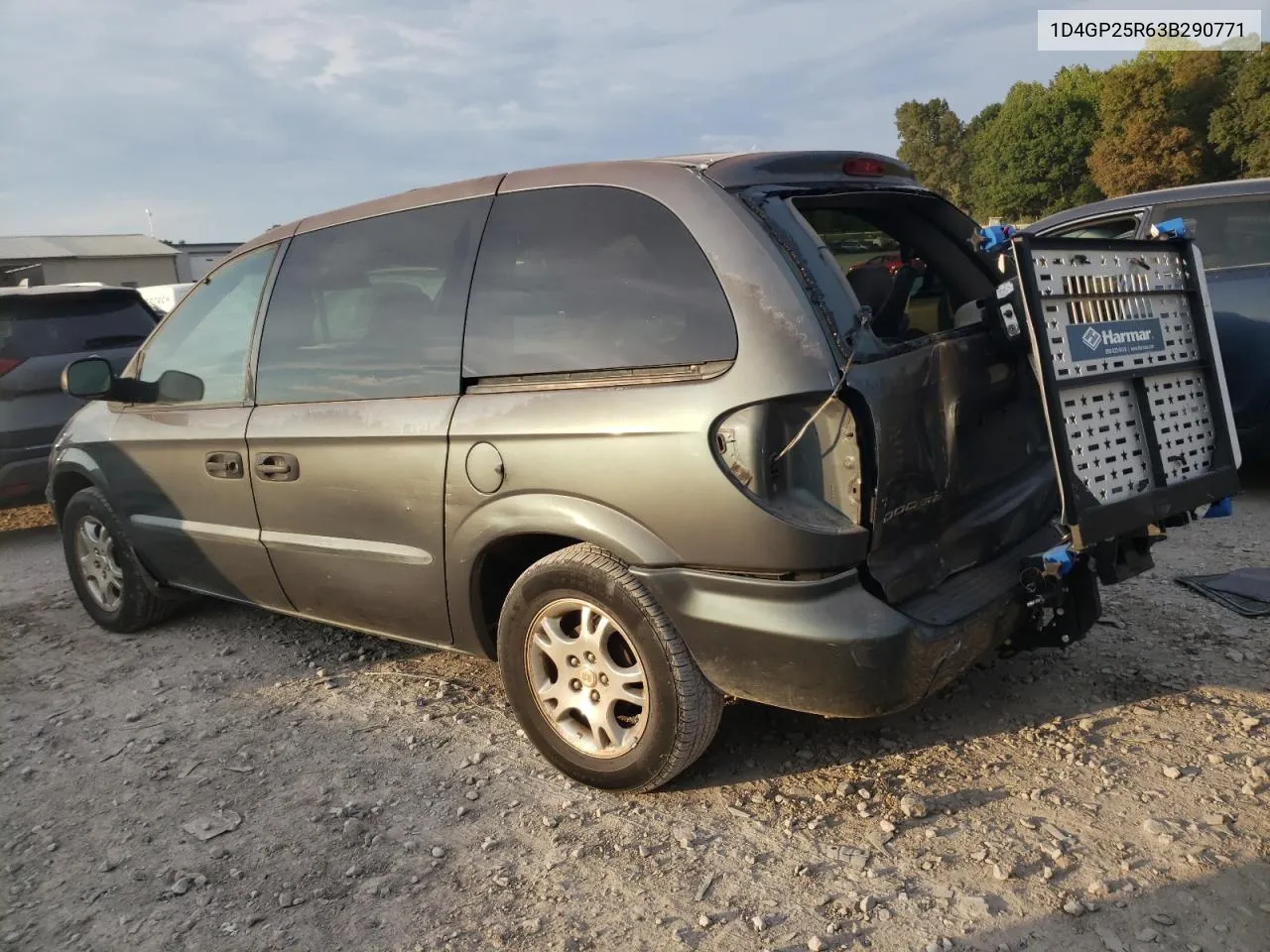 2003 Dodge Caravan Se VIN: 1D4GP25R63B290771 Lot: 72520374