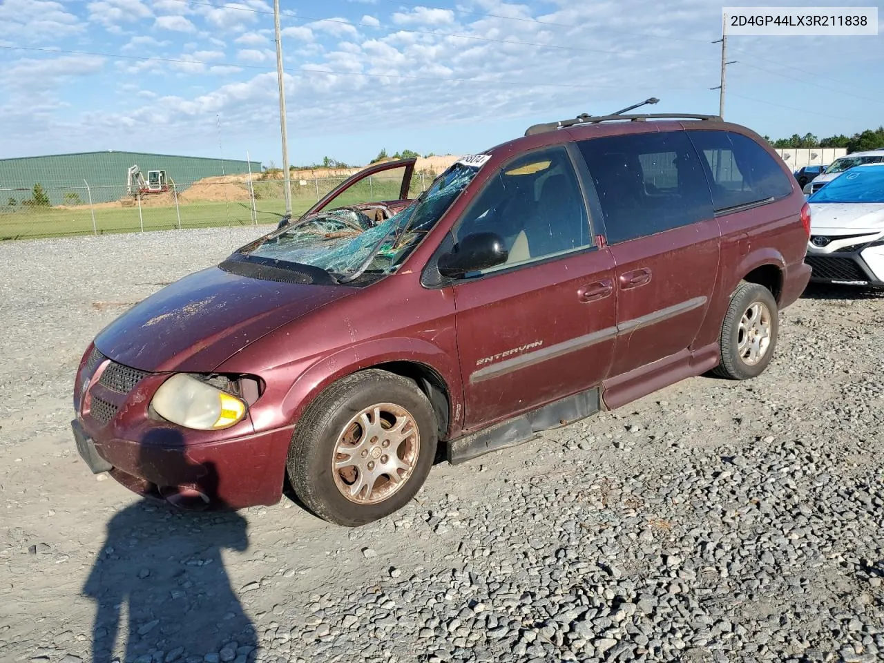 2003 Dodge Grand Caravan Sport VIN: 2D4GP44LX3R211838 Lot: 74988804