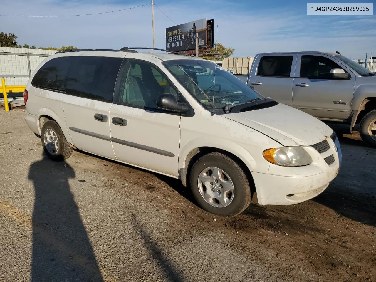 2003 Dodge Grand Caravan Se VIN: 1D4GP24363B289035 Lot: 77155434