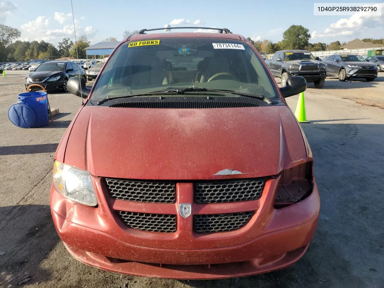 2003 Dodge Caravan Se VIN: 1D4GP25R93B292790 Lot: 78734144