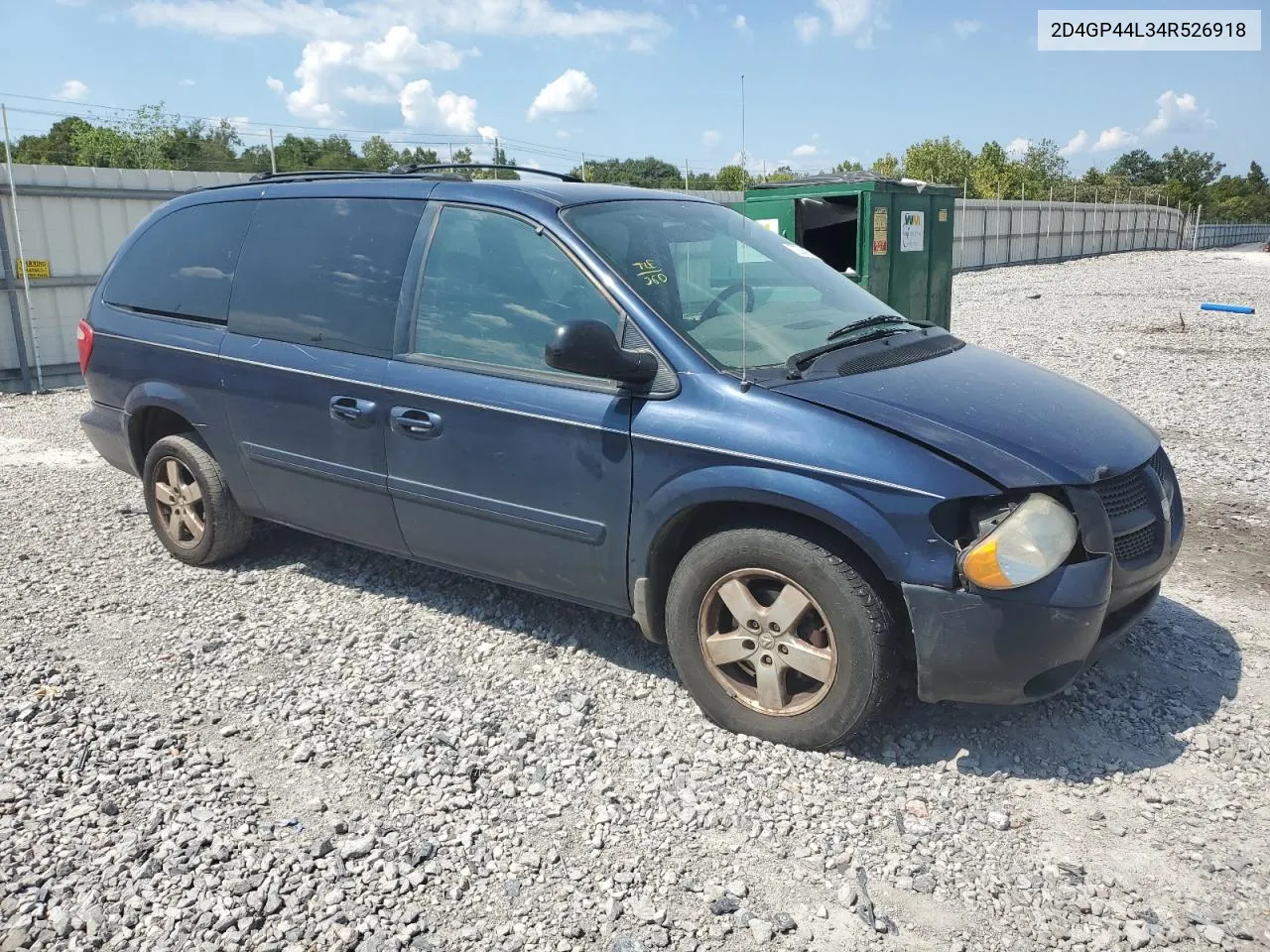 2004 Dodge Grand Caravan Sxt VIN: 2D4GP44L34R526918 Lot: 70224034