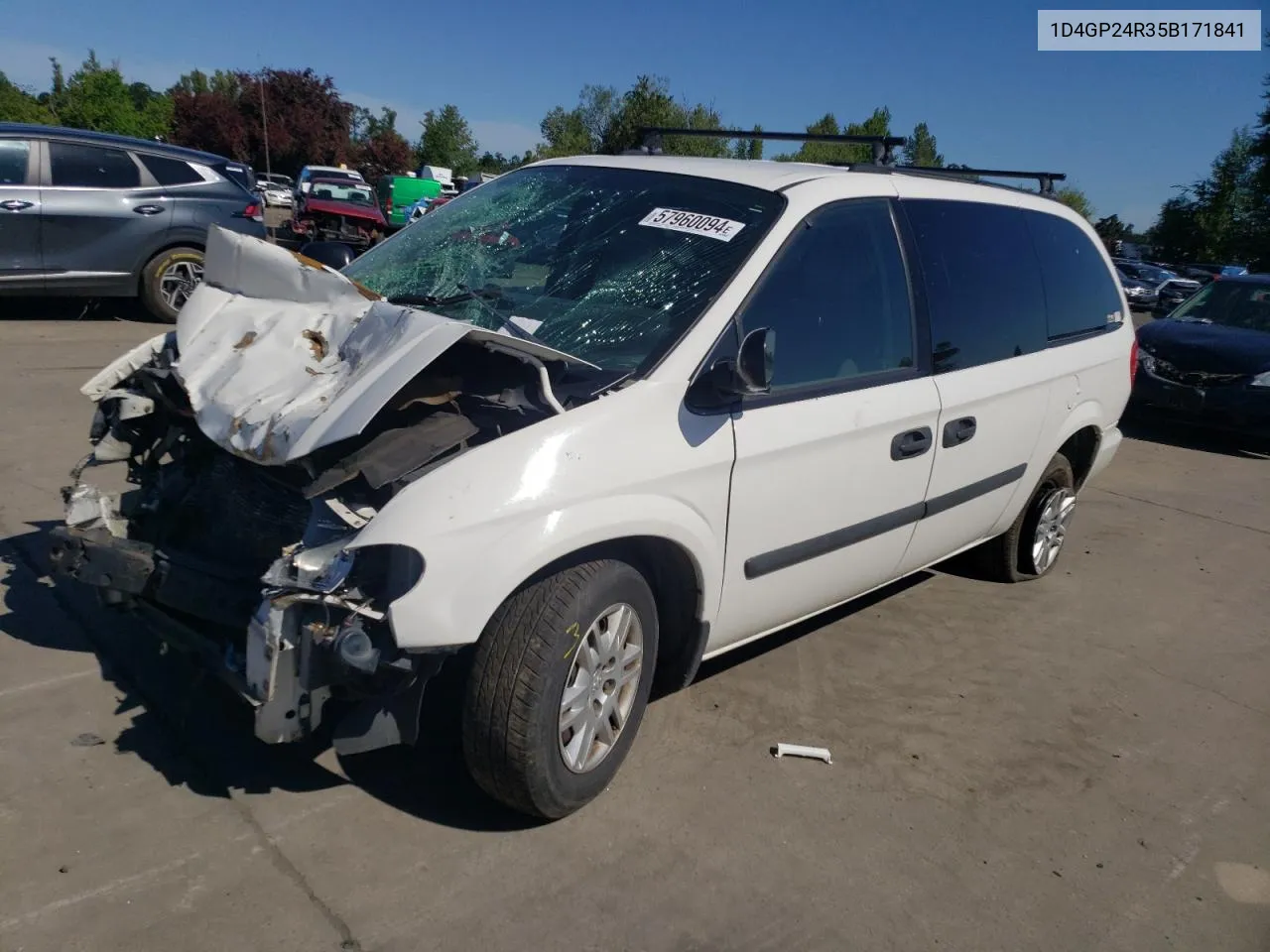 2005 Dodge Grand Caravan Se VIN: 1D4GP24R35B171841 Lot: 57960094