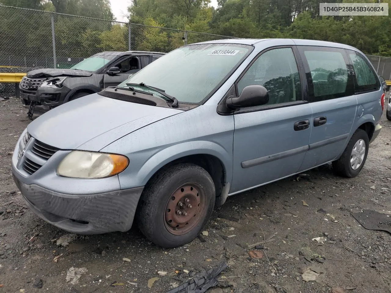 2005 Dodge Caravan Se VIN: 1D4GP25B45B360824 Lot: 66319344