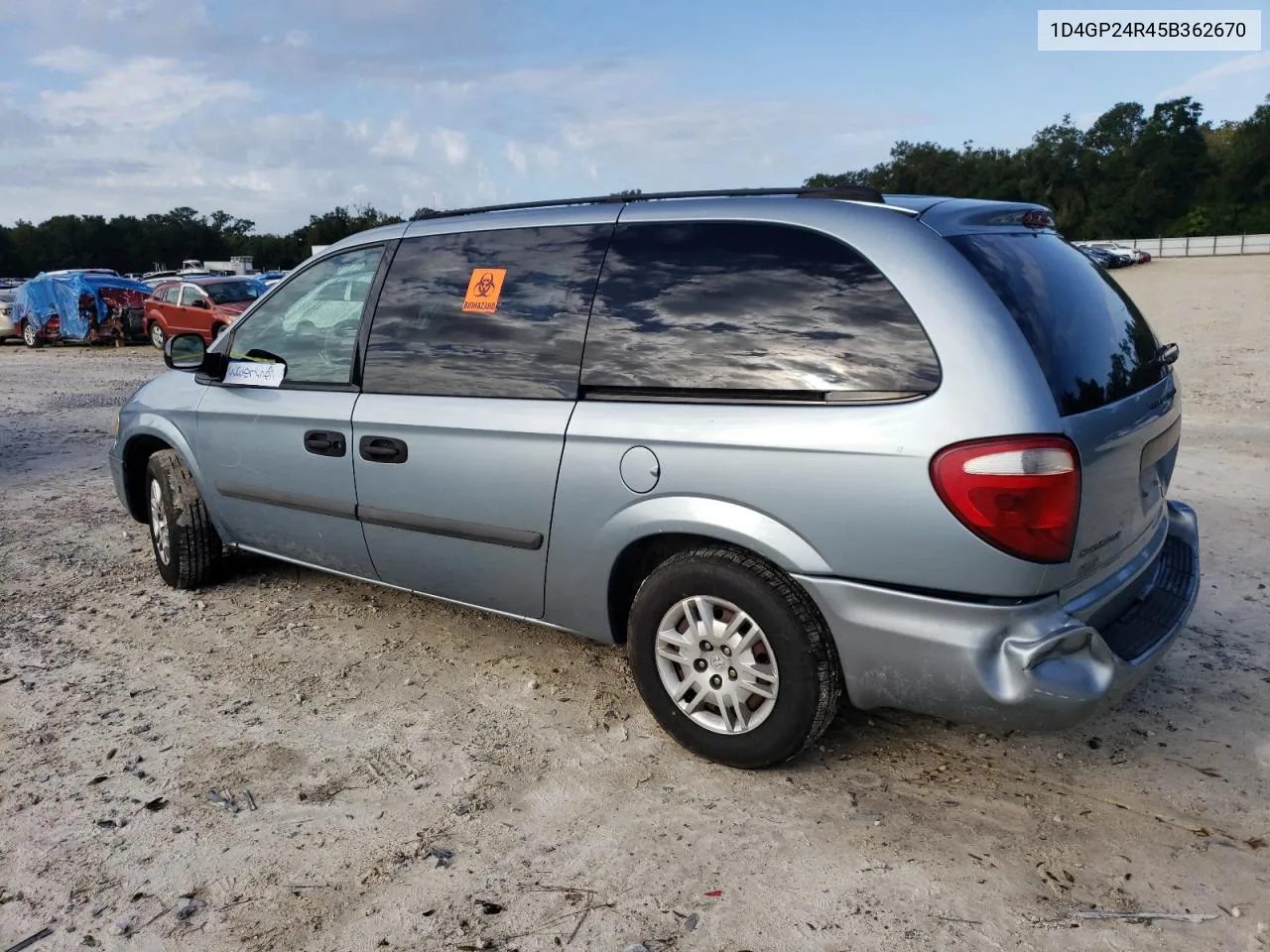 2005 Dodge Grand Caravan Se VIN: 1D4GP24R45B362670 Lot: 74986924