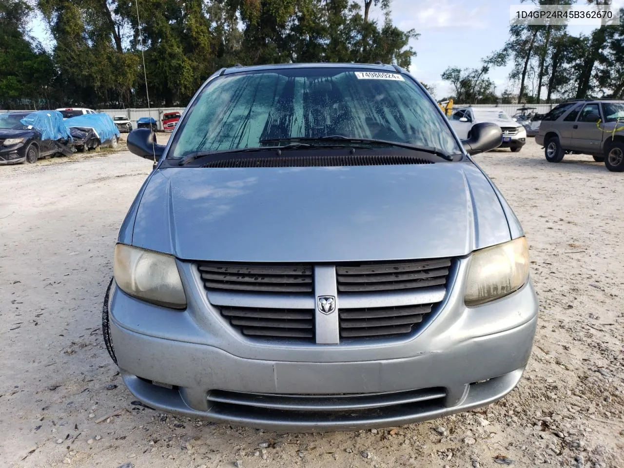 2005 Dodge Grand Caravan Se VIN: 1D4GP24R45B362670 Lot: 74986924