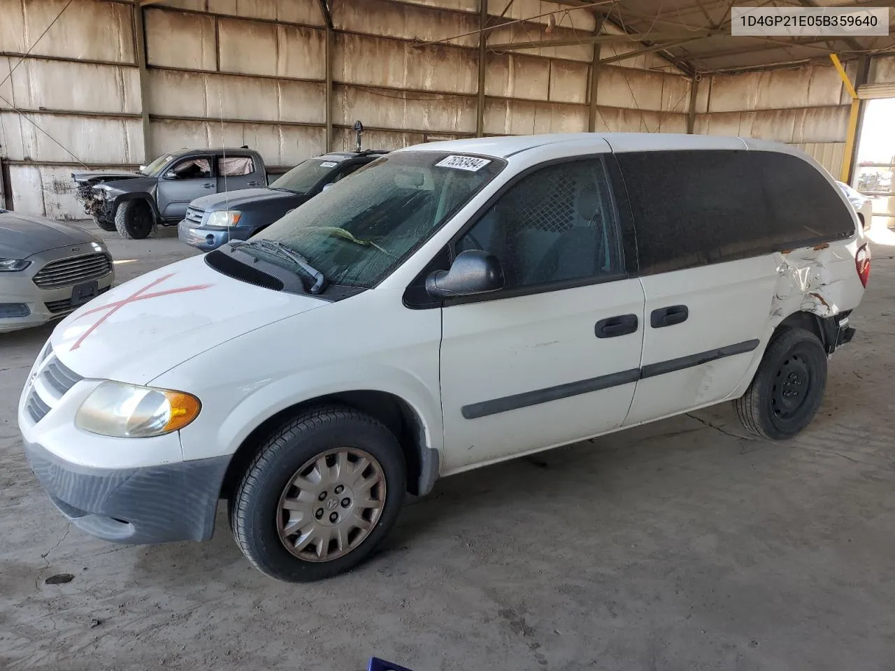 2005 Dodge Caravan C/V VIN: 1D4GP21E05B359640 Lot: 75263494