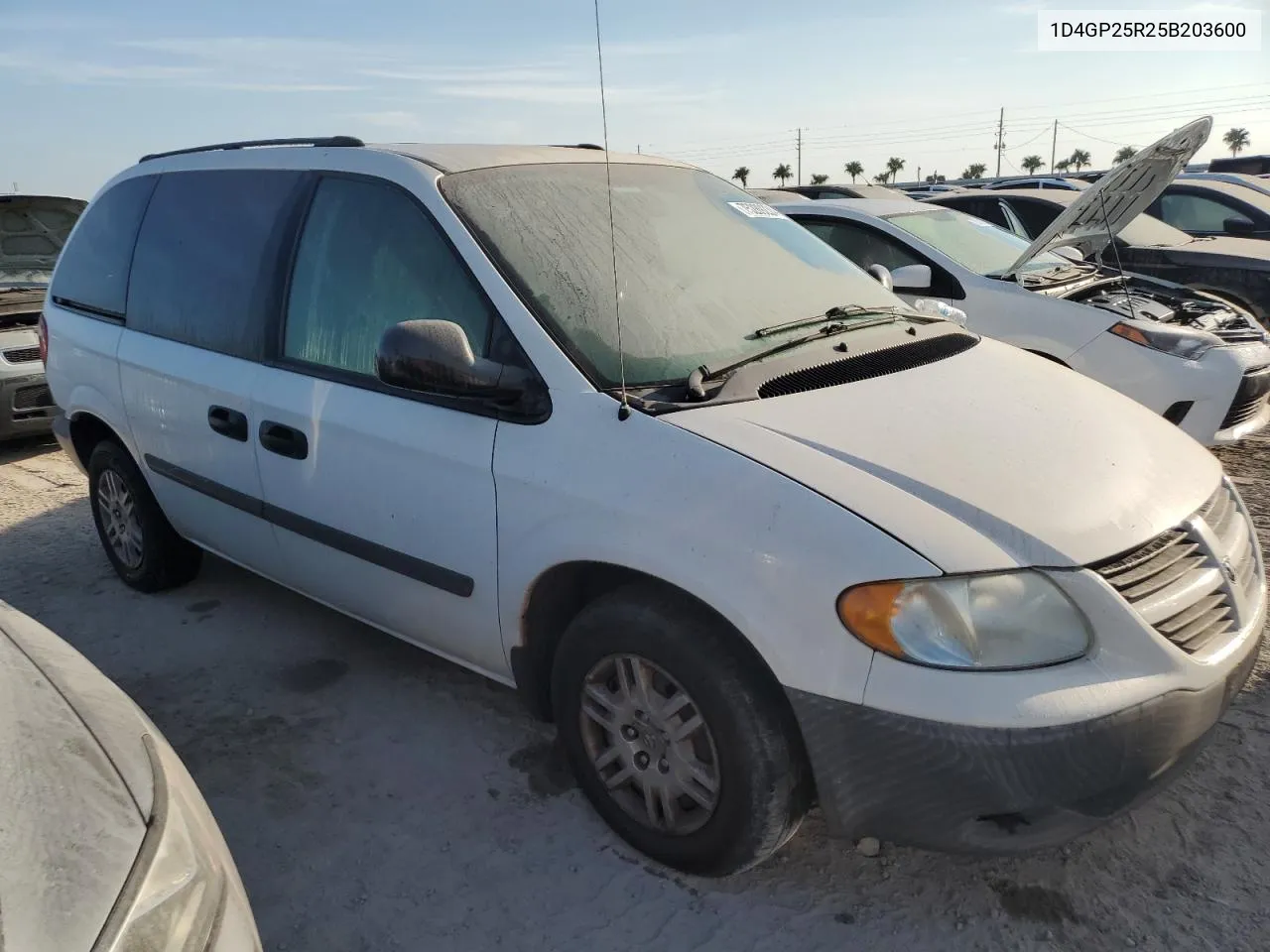 2005 Dodge Caravan Se VIN: 1D4GP25R25B203600 Lot: 75289224