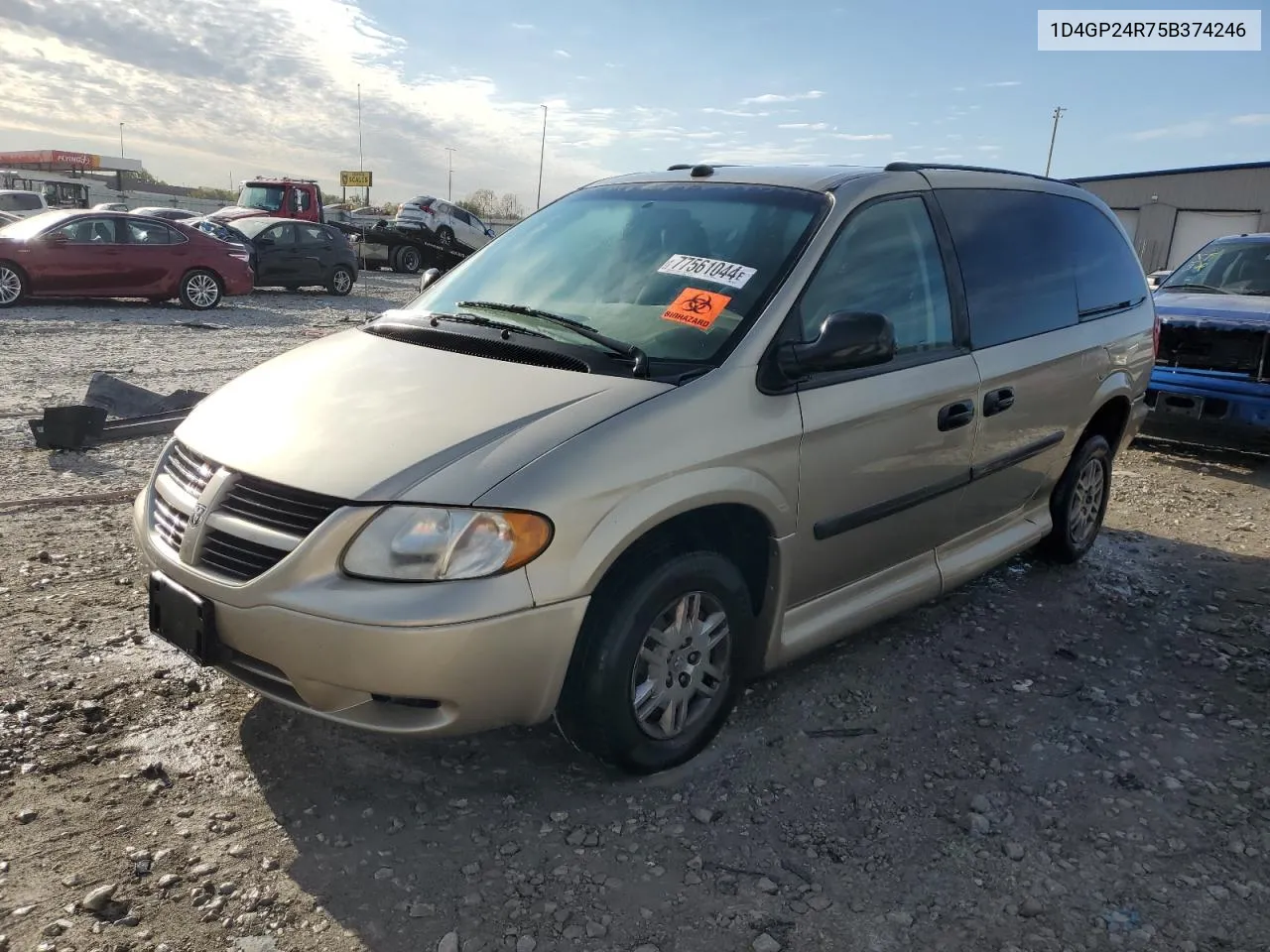 2005 Dodge Grand Caravan Se VIN: 1D4GP24R75B374246 Lot: 77561044