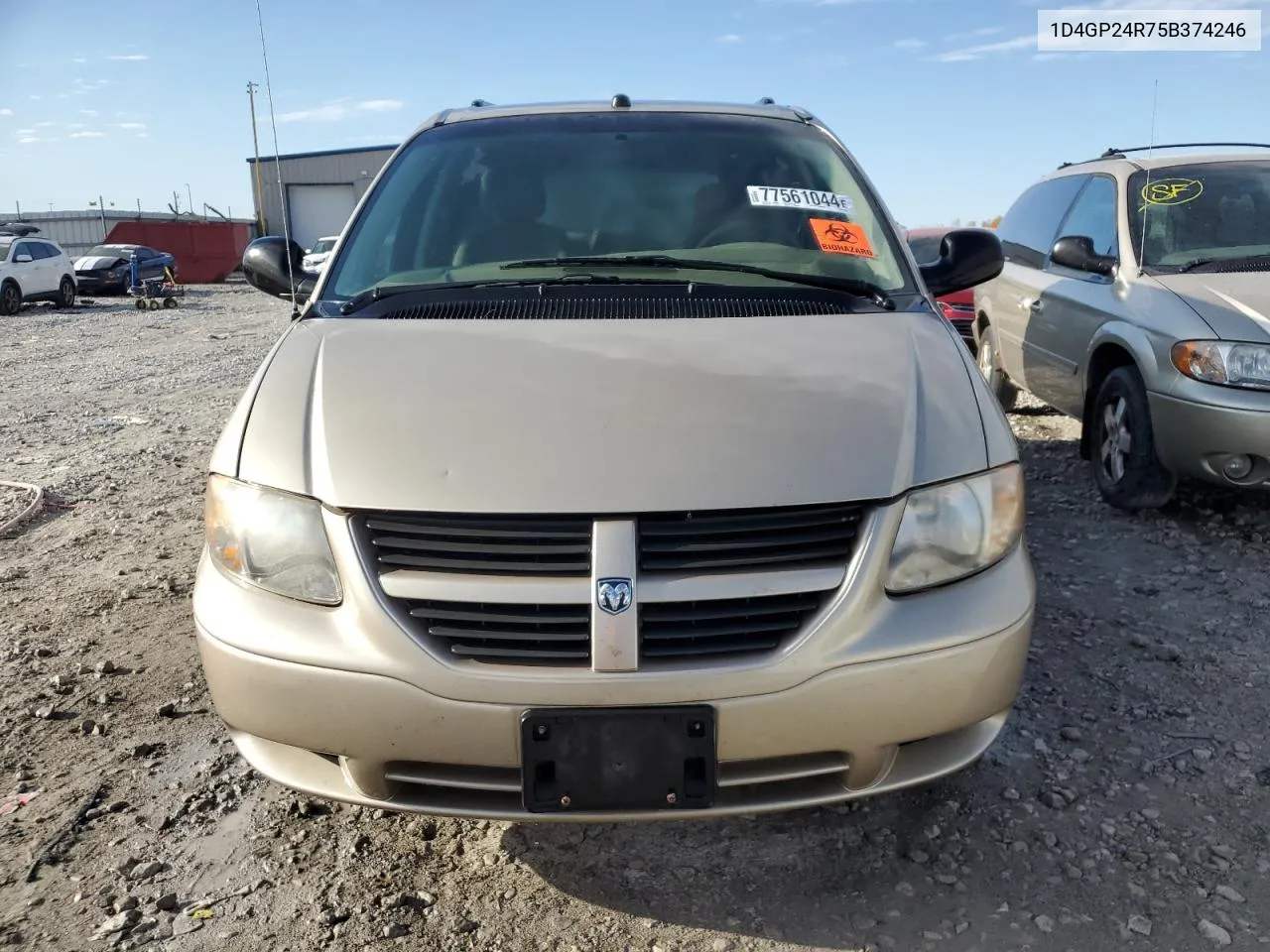 2005 Dodge Grand Caravan Se VIN: 1D4GP24R75B374246 Lot: 77561044