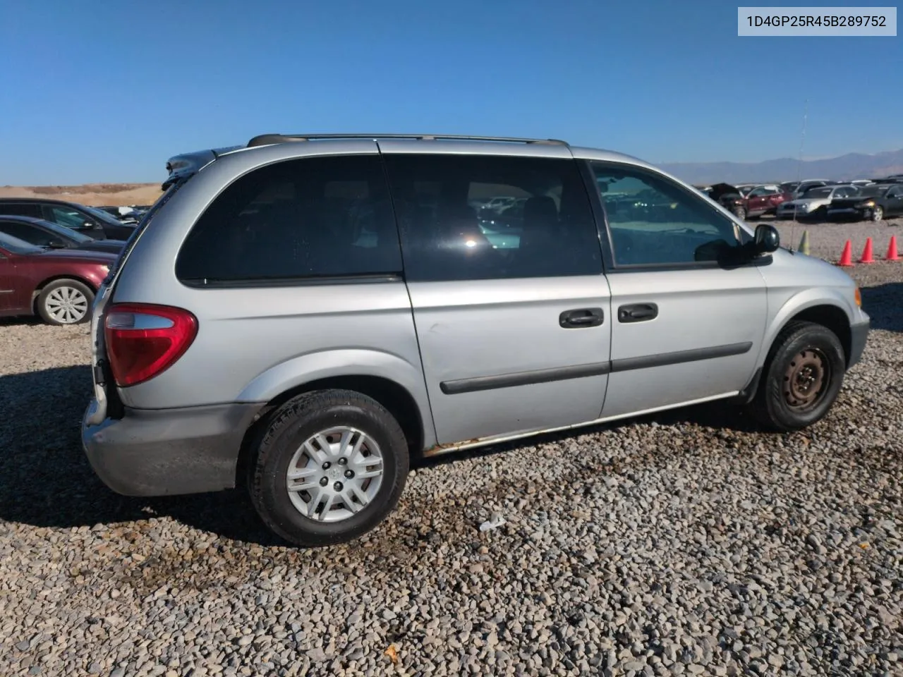 2005 Dodge Caravan Se VIN: 1D4GP25R45B289752 Lot: 79142764