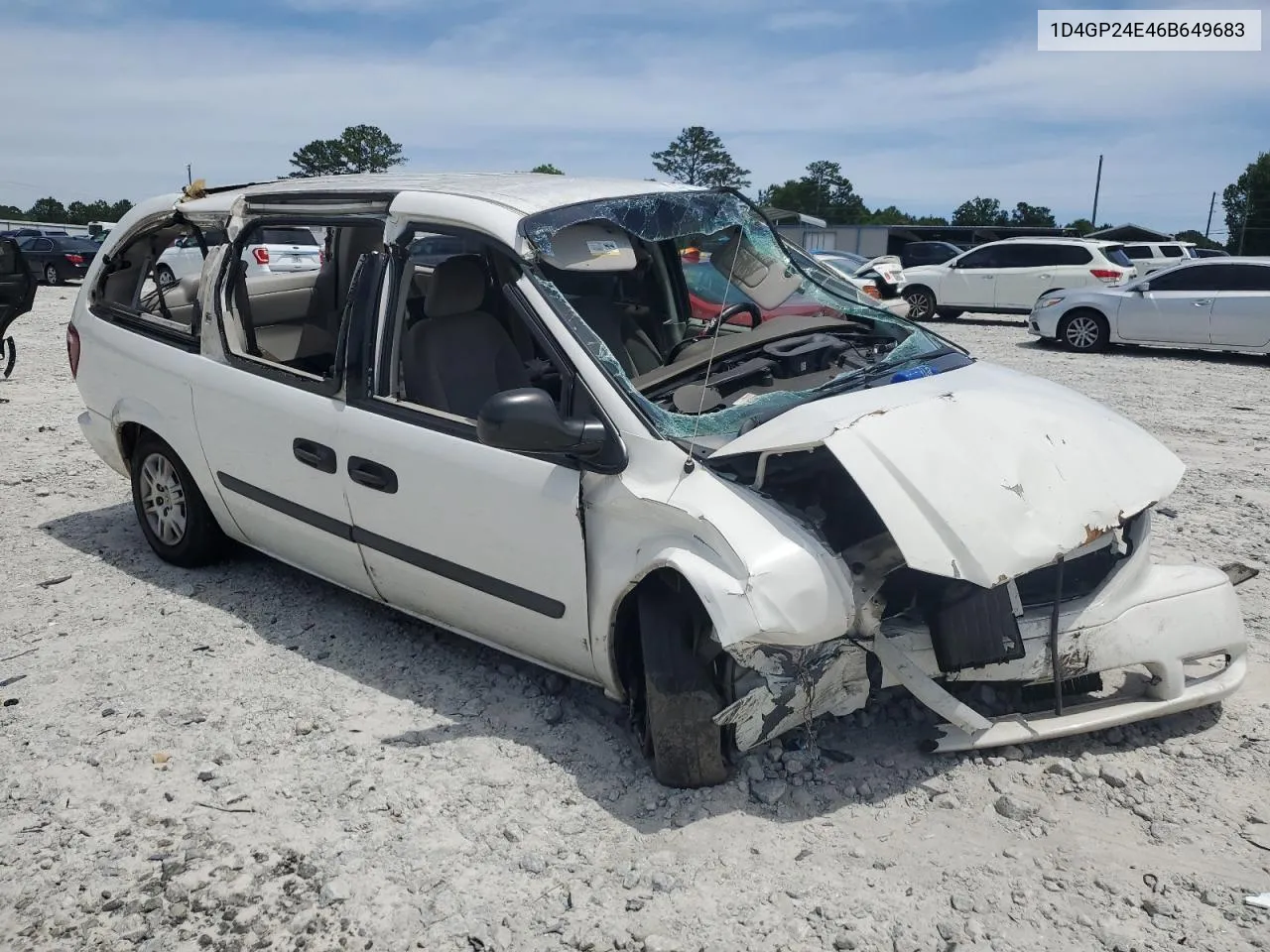 2006 Dodge Grand Caravan Se VIN: 1D4GP24E46B649683 Lot: 57121404