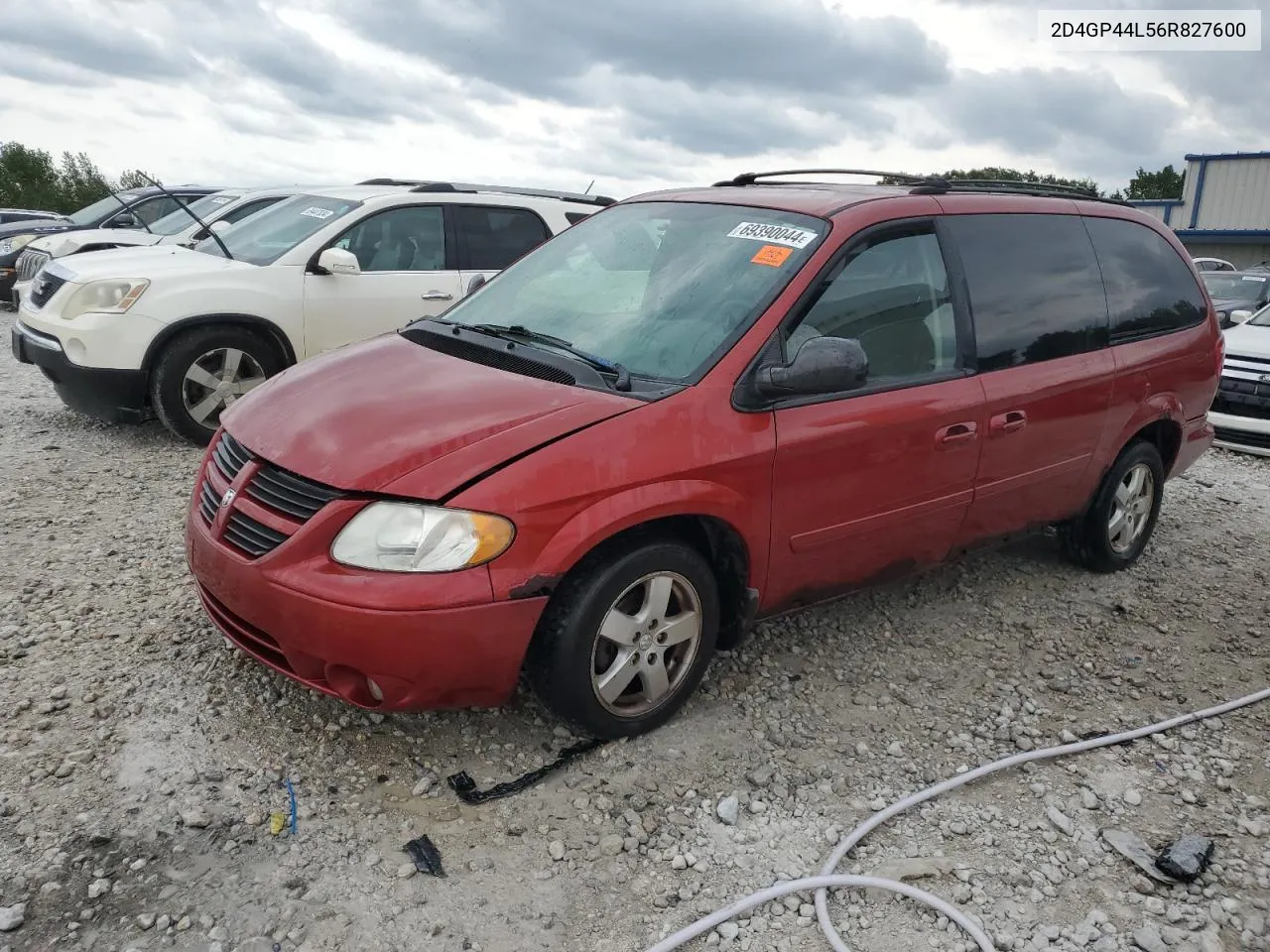 2006 Dodge Grand Caravan Sxt VIN: 2D4GP44L56R827600 Lot: 69390044