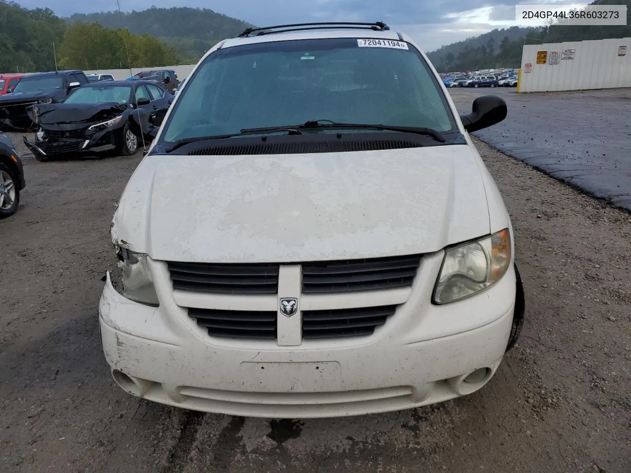 2006 Dodge Grand Caravan Sxt VIN: 2D4GP44L36R603273 Lot: 72041194