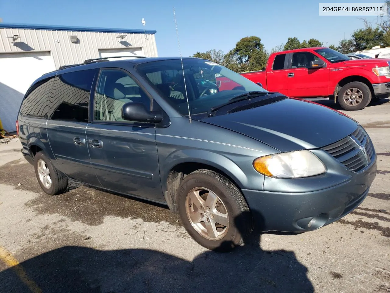 2006 Dodge Grand Caravan Sxt VIN: 2D4GP44L86R852118 Lot: 72519194