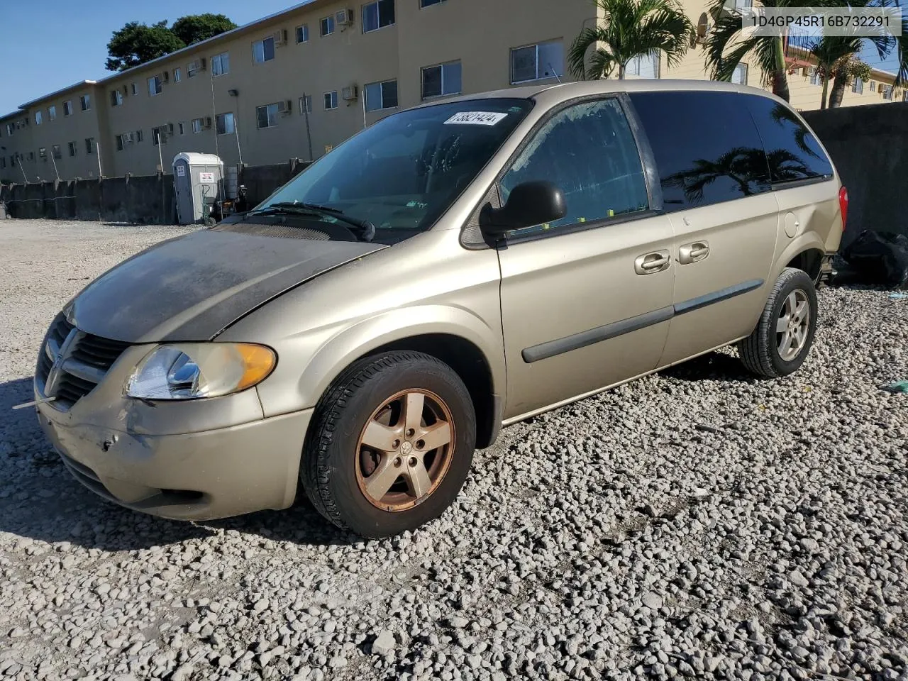 2006 Dodge Caravan Sxt VIN: 1D4GP45R16B732291 Lot: 73821424