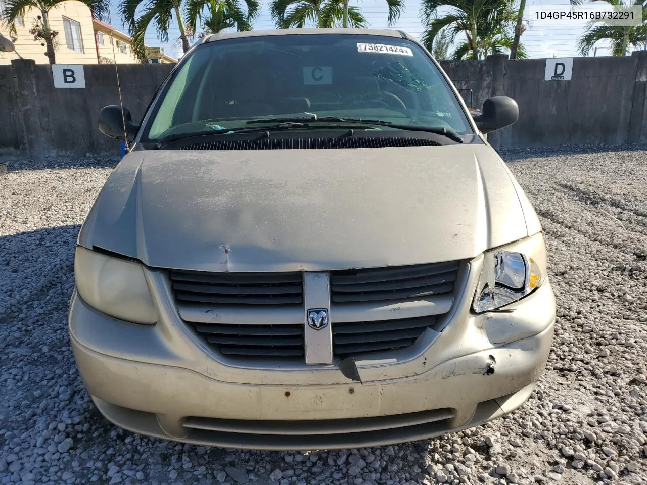 2006 Dodge Caravan Sxt VIN: 1D4GP45R16B732291 Lot: 73821424