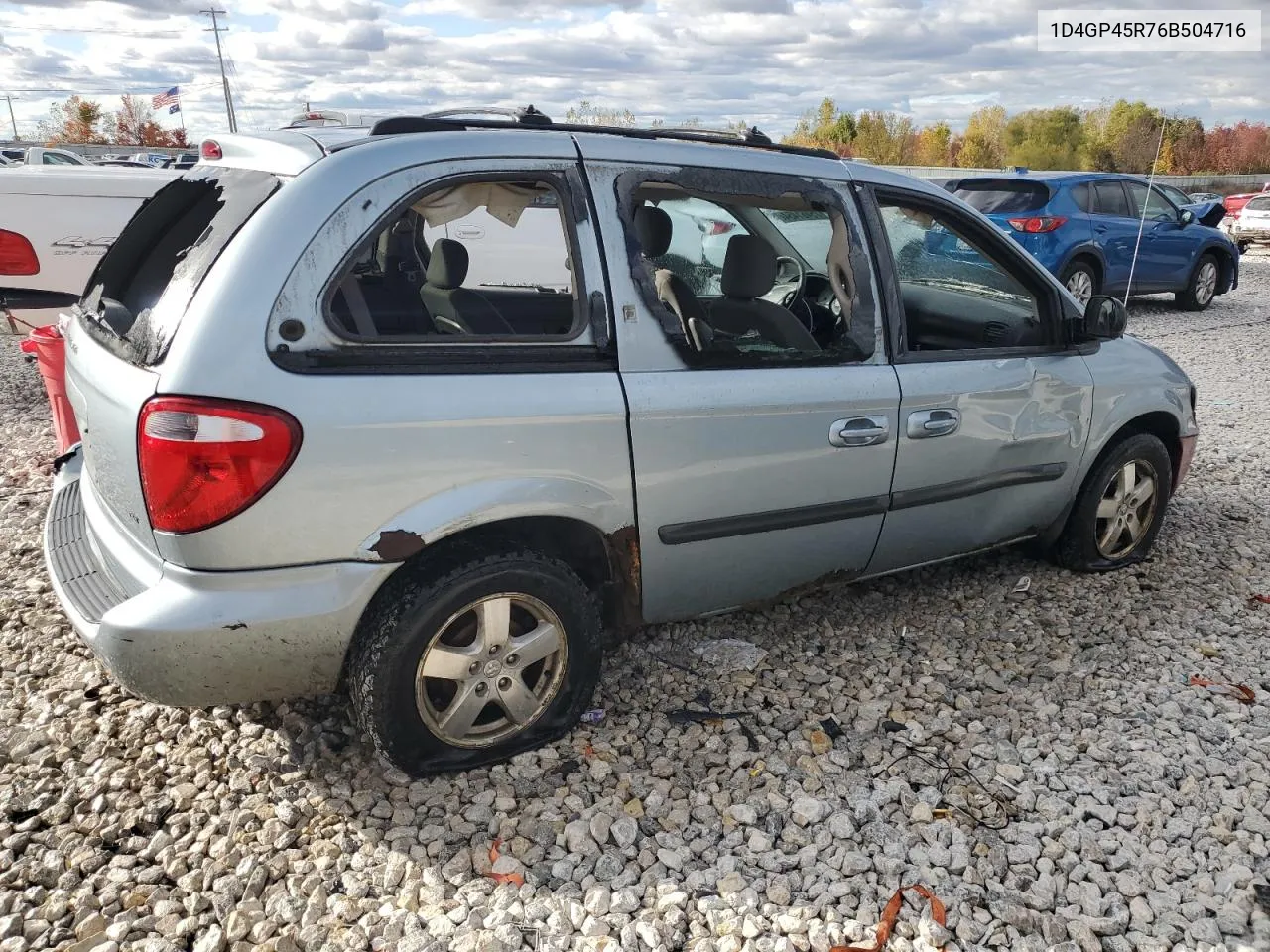 2006 Dodge Caravan Sxt VIN: 1D4GP45R76B504716 Lot: 75461454