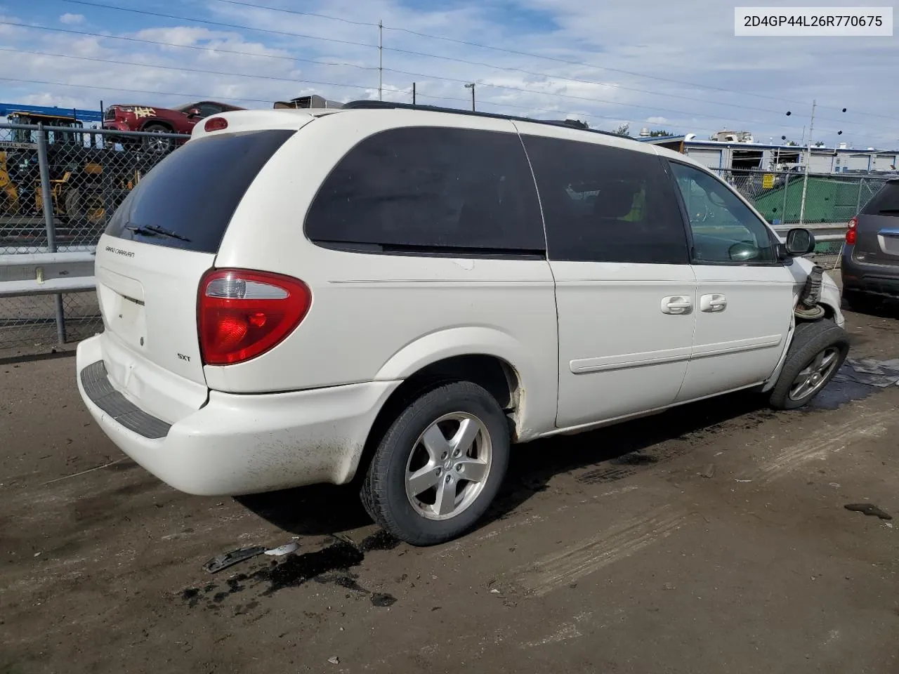 2006 Dodge Grand Caravan Sxt VIN: 2D4GP44L26R770675 Lot: 76415434