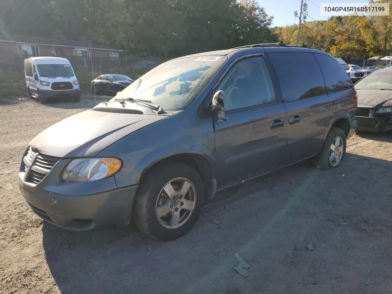 2006 Dodge Caravan Sxt VIN: 1D4GP45R16B517199 Lot: 76712584