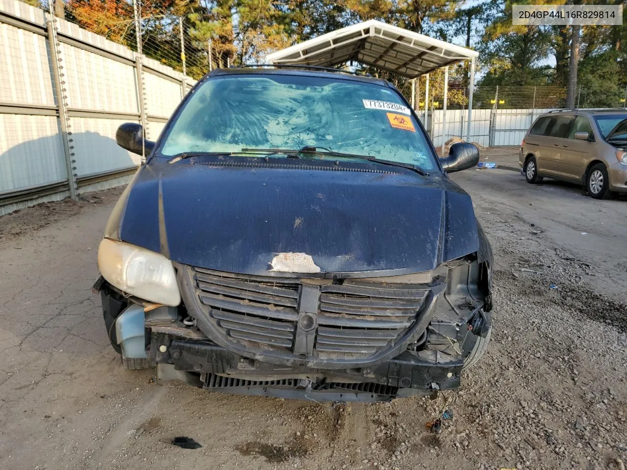 2006 Dodge Grand Caravan Sxt VIN: 2D4GP44L16R829814 Lot: 77373204