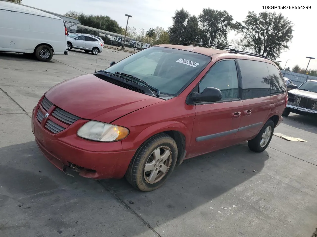 2006 Dodge Caravan Sxt VIN: 1D8GP45R76B664299 Lot: 79253604