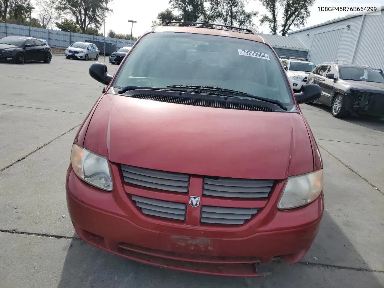 2006 Dodge Caravan Sxt VIN: 1D8GP45R76B664299 Lot: 79253604