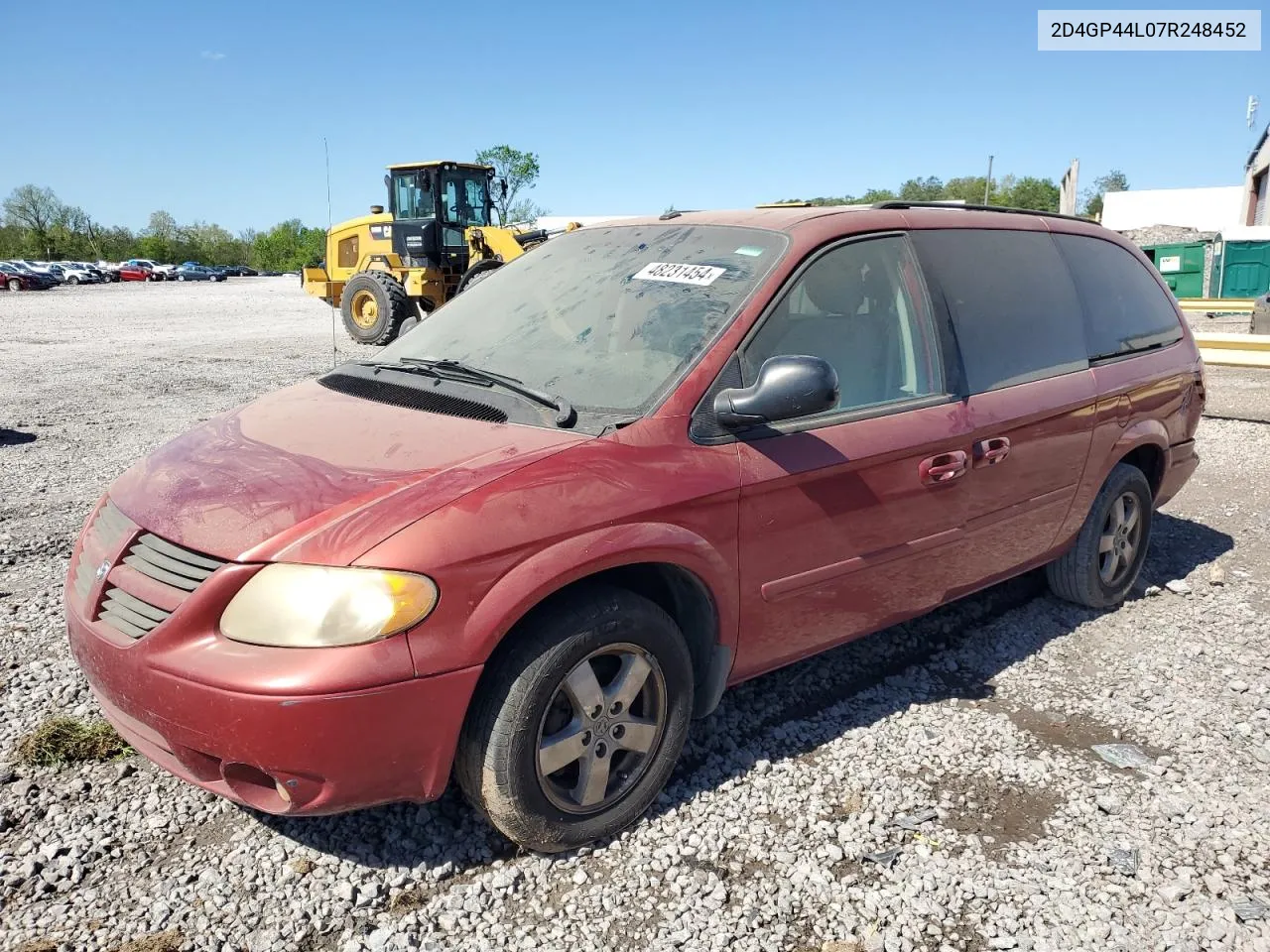 2007 Dodge Grand Caravan Sxt VIN: 2D4GP44L07R248452 Lot: 48231454