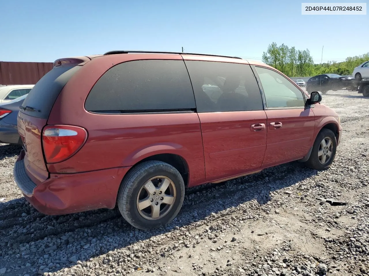 2007 Dodge Grand Caravan Sxt VIN: 2D4GP44L07R248452 Lot: 48231454