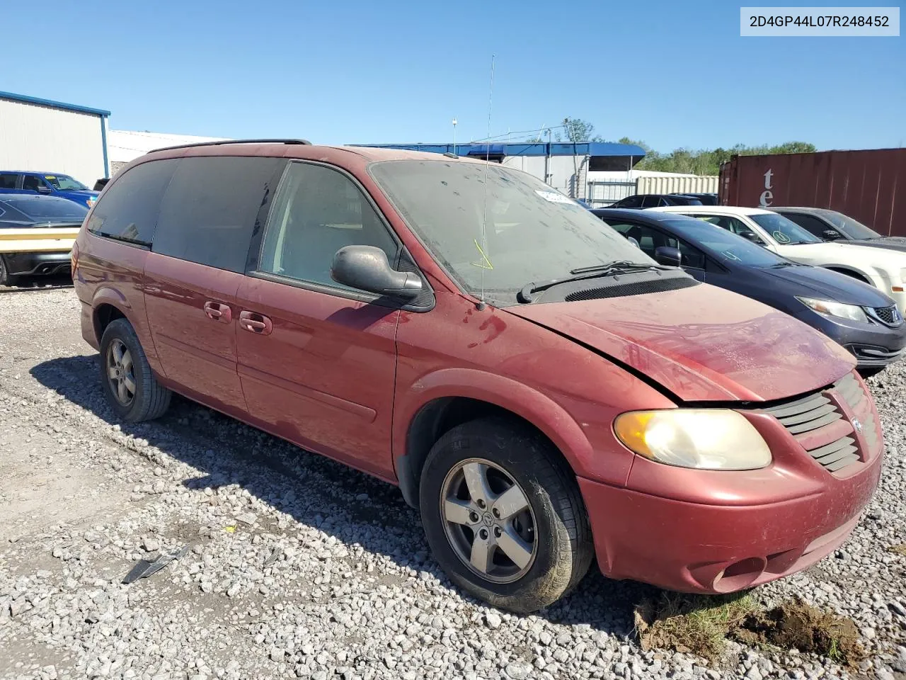 2007 Dodge Grand Caravan Sxt VIN: 2D4GP44L07R248452 Lot: 48231454