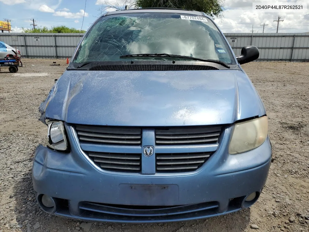 2007 Dodge Grand Caravan Sxt VIN: 2D4GP44L87R262521 Lot: 67702494