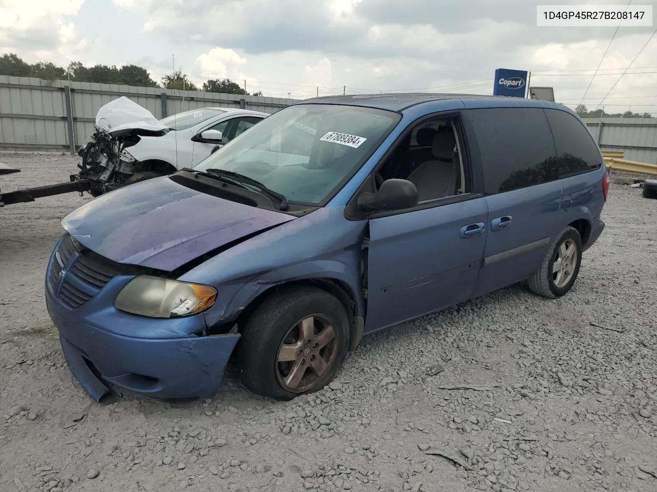 2007 Dodge Caravan Sxt VIN: 1D4GP45R27B208147 Lot: 67889384