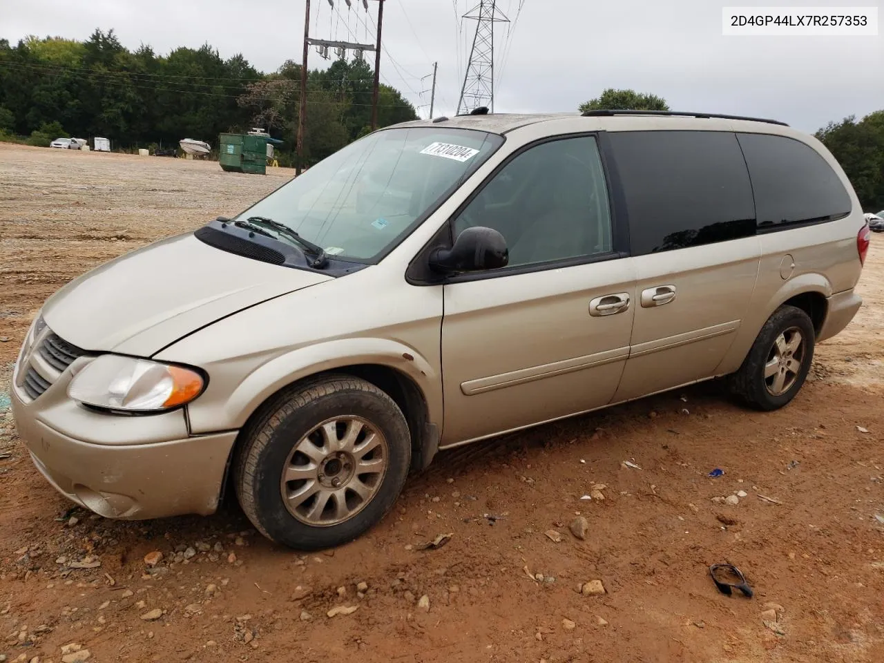 2007 Dodge Grand Caravan Sxt VIN: 2D4GP44LX7R257353 Lot: 71310204