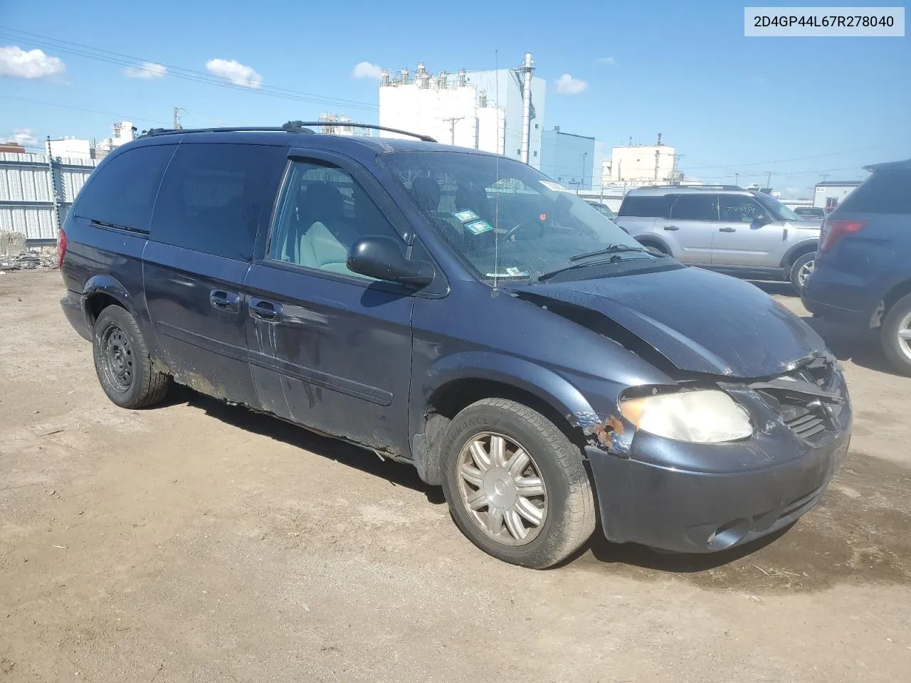 2007 Dodge Grand Caravan Sxt VIN: 2D4GP44L67R278040 Lot: 73088524